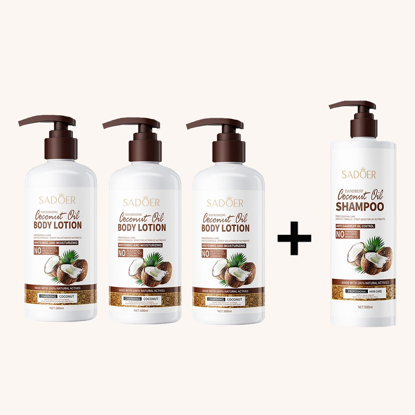 🔥 Natural coconut body lotion, includes a beautiful gift set!