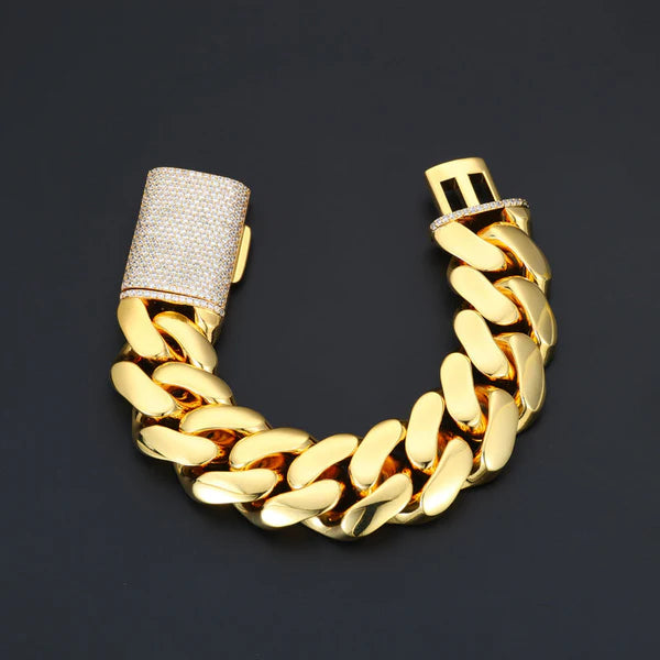 25MM wide 18K gold Cuban chain