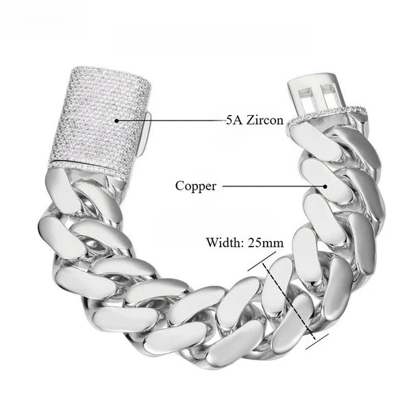 25MM wide 18K gold Cuban chain