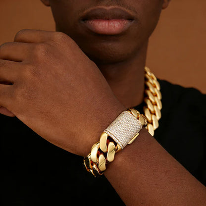 25MM wide 18K gold Cuban chain