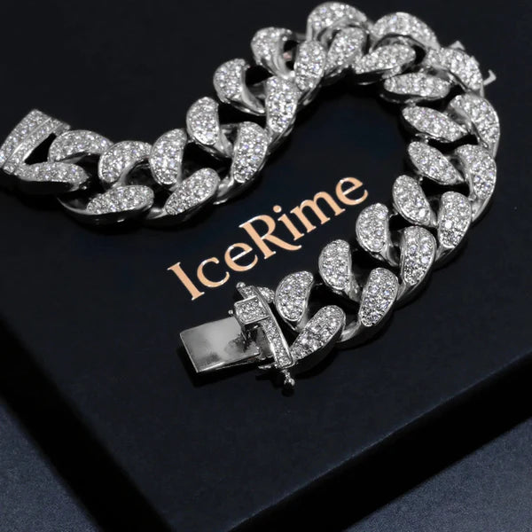 20mm Cuban Chain & Cuban Bracelet Bundle - Gold/White Gold